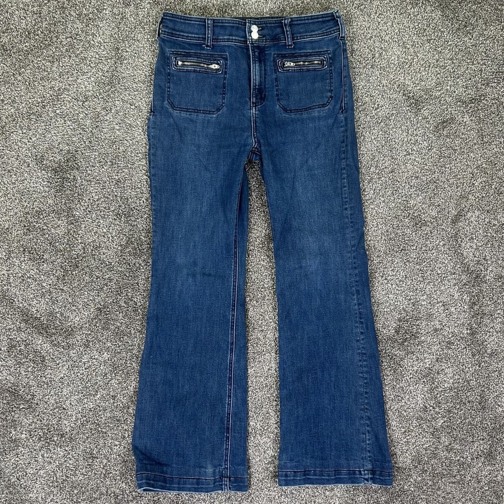 Anthropologie Pilcro Trouser Bootcut Jeans Womens 31 Medium Blue Wash Denim - Picture 1 of 13
